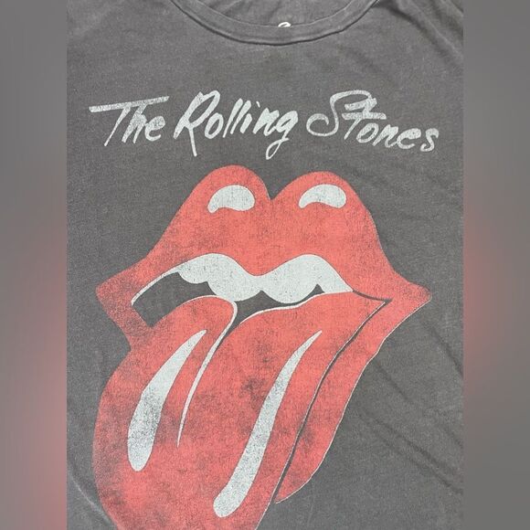 The Rolling Stones Graphic T-shirt Women Large Gray Short Sleeve Music - Picture 2 of 6